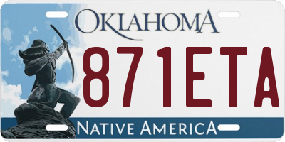 OK license plate 871ETA