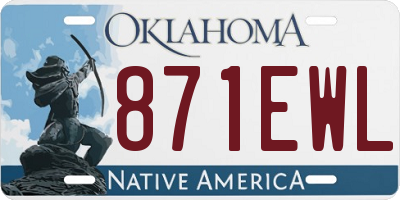 OK license plate 871EWL
