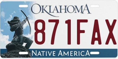 OK license plate 871FAX