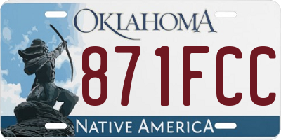 OK license plate 871FCC
