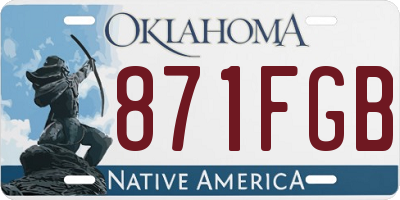 OK license plate 871FGB
