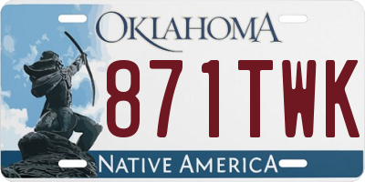 OK license plate 871TWK