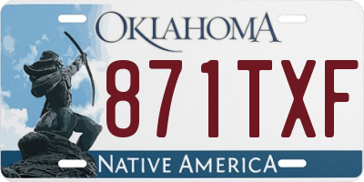 OK license plate 871TXF