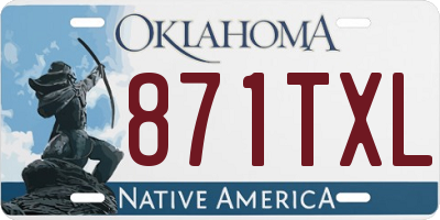 OK license plate 871TXL