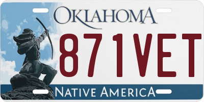 OK license plate 871VET
