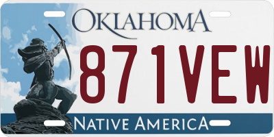 OK license plate 871VEW