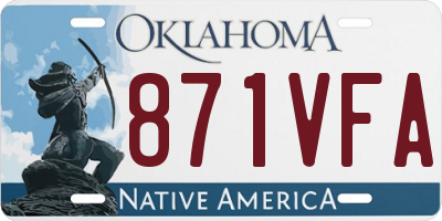 OK license plate 871VFA