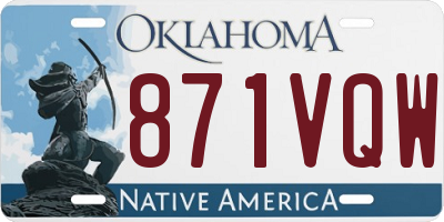 OK license plate 871VQW