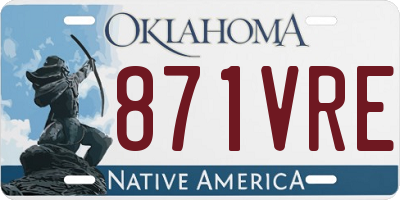 OK license plate 871VRE