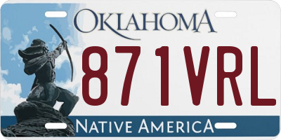OK license plate 871VRL