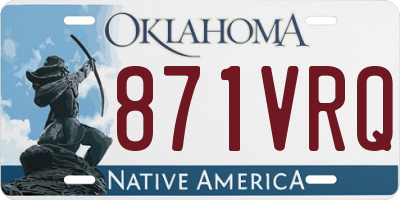 OK license plate 871VRQ