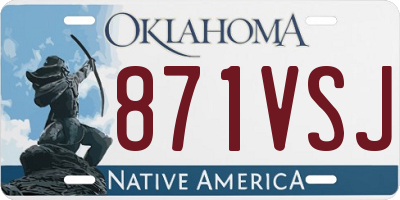 OK license plate 871VSJ