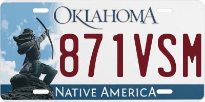 OK license plate 871VSM