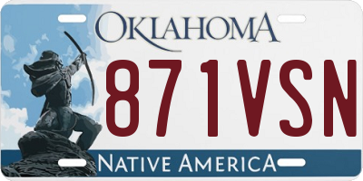 OK license plate 871VSN