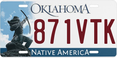 OK license plate 871VTK
