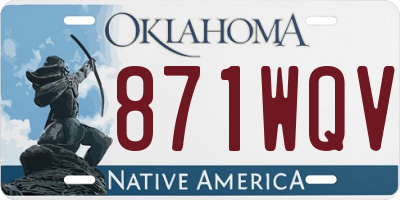 OK license plate 871WQV