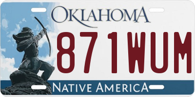 OK license plate 871WUM