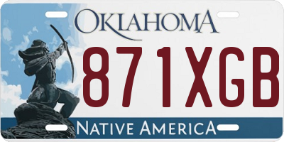OK license plate 871XGB