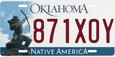 OK license plate 871XOY