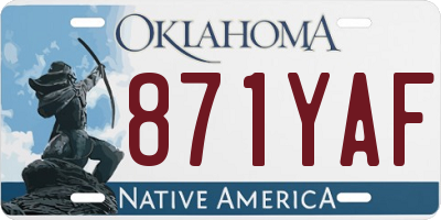 OK license plate 871YAF