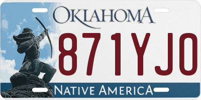 OK license plate 871YJO