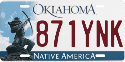 OK license plate 871YNK