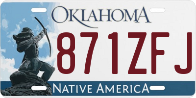 OK license plate 871ZFJ