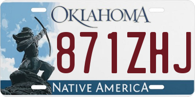 OK license plate 871ZHJ