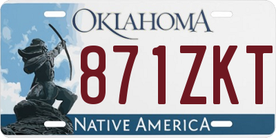 OK license plate 871ZKT
