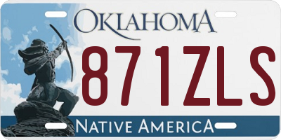 OK license plate 871ZLS