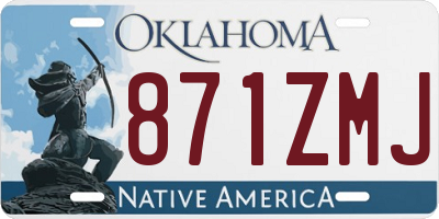 OK license plate 871ZMJ
