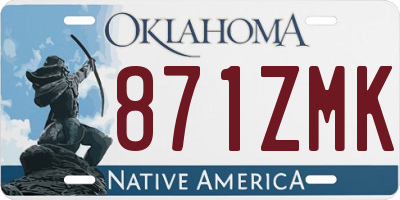 OK license plate 871ZMK