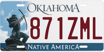 OK license plate 871ZML