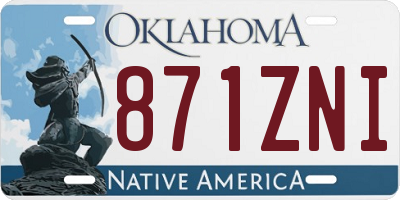 OK license plate 871ZNI