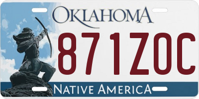 OK license plate 871ZOC
