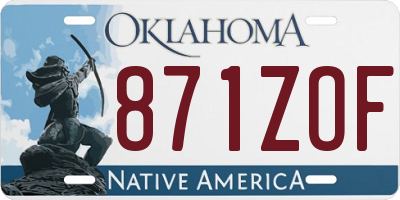 OK license plate 871ZOF