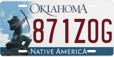 OK license plate 871ZOG