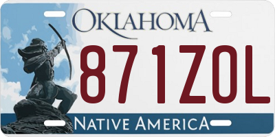 OK license plate 871ZOL