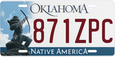 OK license plate 871ZPC