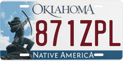 OK license plate 871ZPL