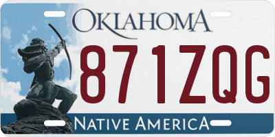 OK license plate 871ZQG