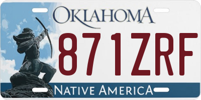 OK license plate 871ZRF