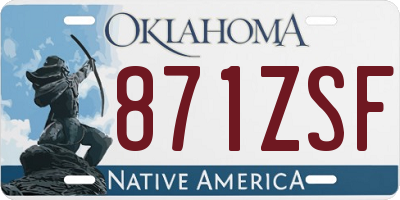 OK license plate 871ZSF