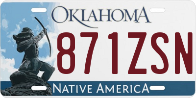 OK license plate 871ZSN