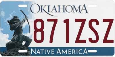 OK license plate 871ZSZ