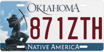 OK license plate 871ZTH