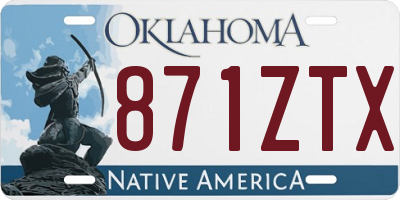 OK license plate 871ZTX