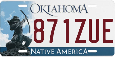 OK license plate 871ZUE
