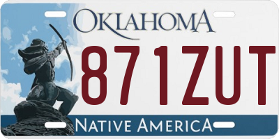 OK license plate 871ZUT