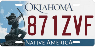 OK license plate 871ZVF